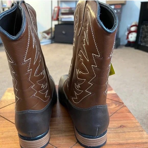Smart Fit Kids Brown Square‎ Toe Western Cowboy Boots Size 6 NWT - Picture 4 of 10